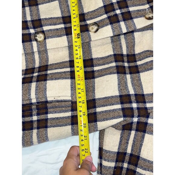 BA&SH women's prago check plaid oversized silhouette hooded coat size M ($688) - Picture 9 of 12